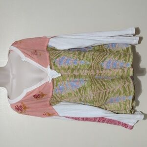 Free People Tie Dye Long Sleeve oversized T Shirt size Small